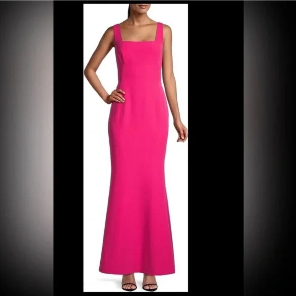 Laundry Bright Fuchsia/Raspberry Sleeveless Square Neck Mermaid Gown | 6